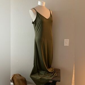 Army green sheath dress